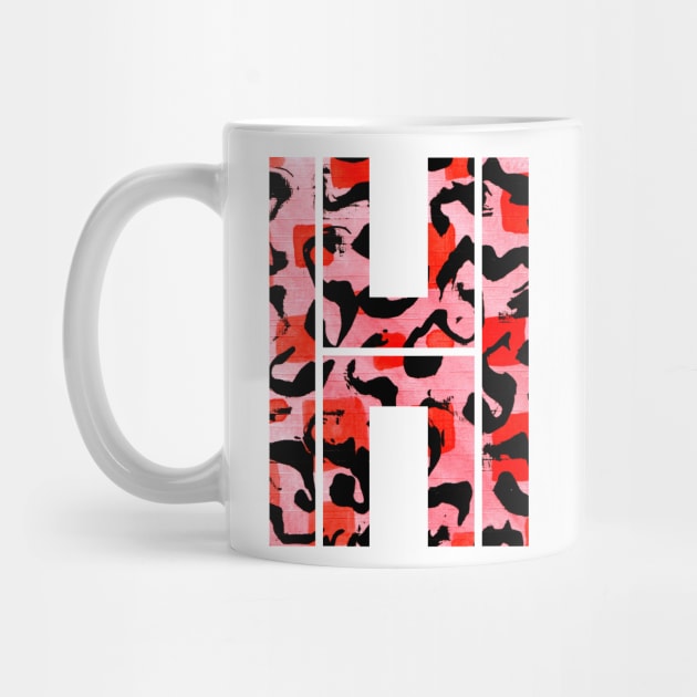 Abstract Letter H Watercolour Leopard Print Alphabet Red by Squeeb Creative